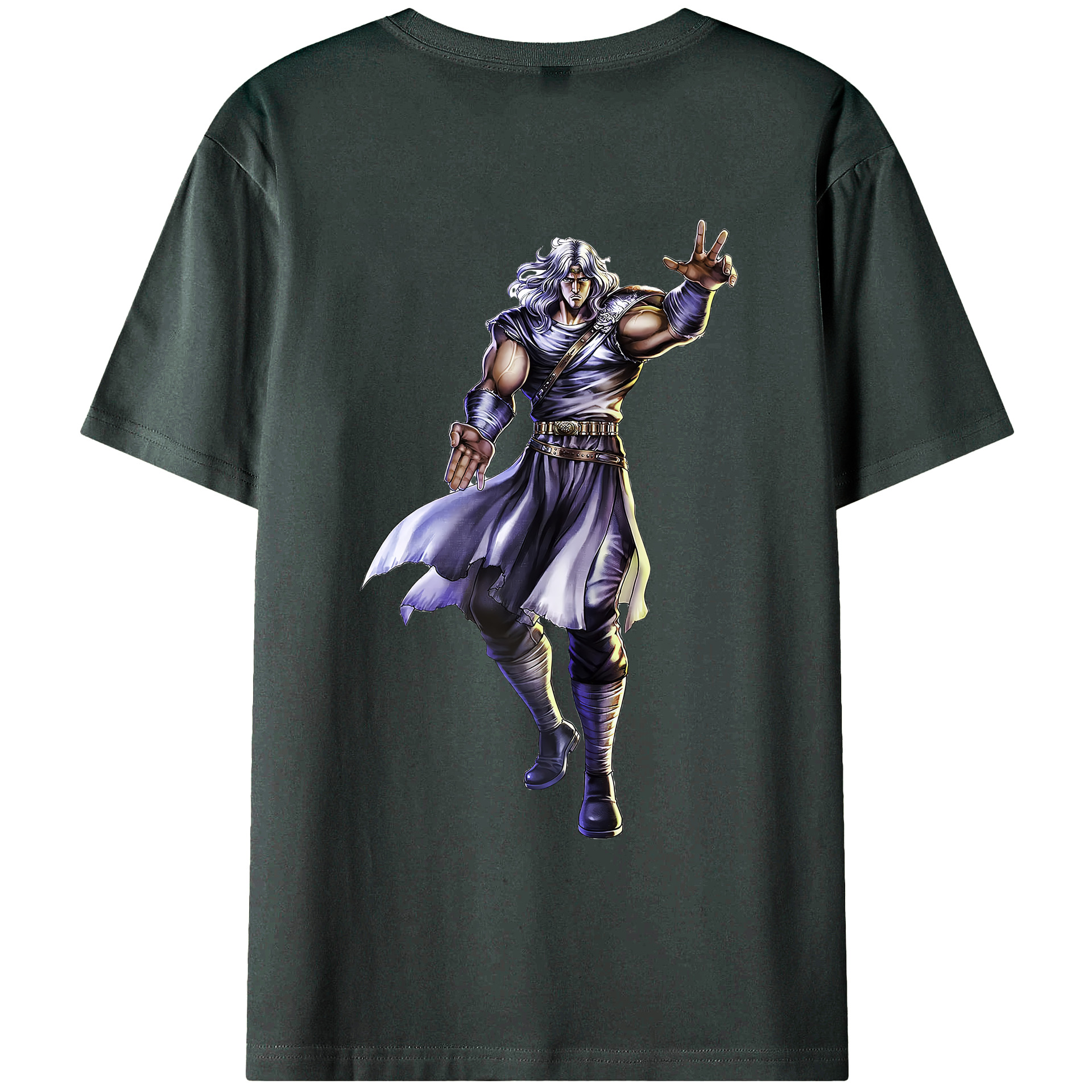 （画像用） 北斗の拳 Fist of the North Star 綿100％ メンズ半袖Tシャツ（バックプリント） 通気性